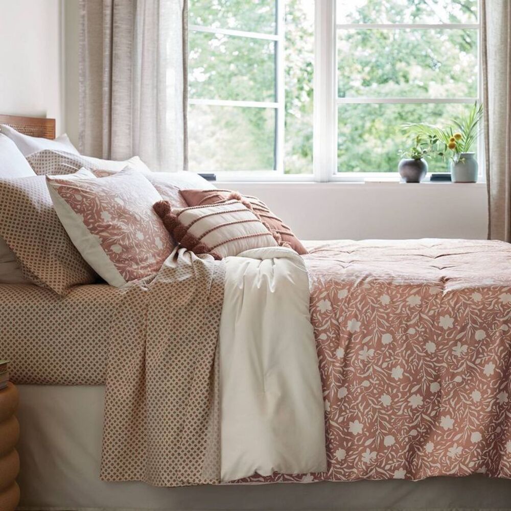 Threshold - 12pc Full Floral Boho Comforter & Sheets Set Terra Pink - Picture 7 of 7